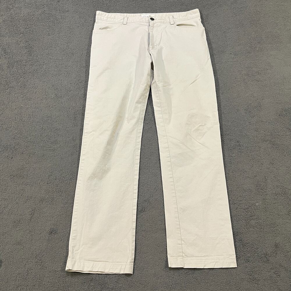 Calvin Klein Pants Slim Fit Chino Khaki Beige Stretch Cotton Modern Men's 34x32